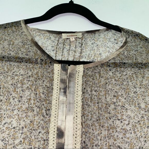 Sundance Sheer Lace Tie Dye Half Sleeve Top - Picture 5 of 7